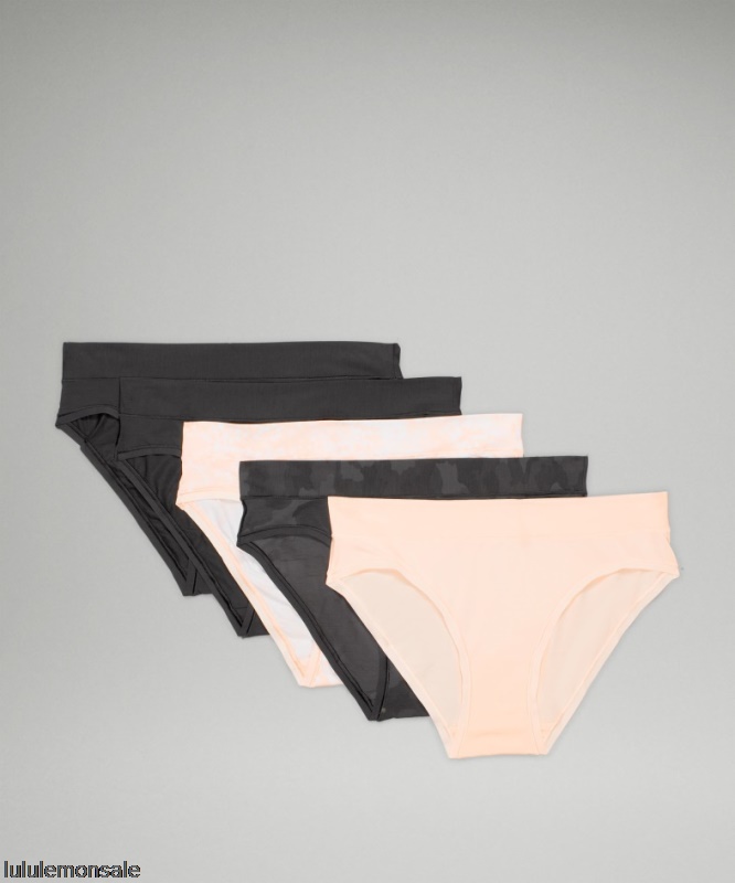 Lululemon Damen DELULU571 | Lululemon Deutschland Black Underease Mittelhohe Bikiniunterwäsche 5er Pack